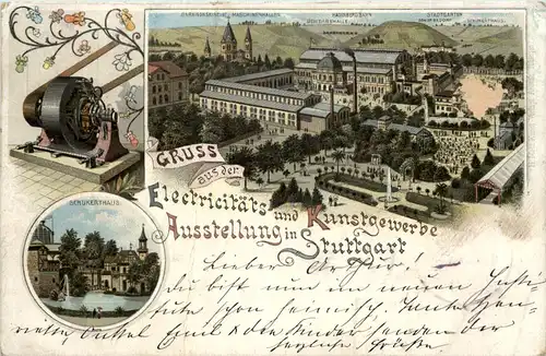 Stuttgart - Gruss aus der Kunstgewerbe Ausstellung 1896 - Litho -603756