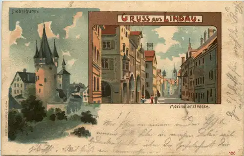 Gruss aus Lindau - Litho -604362