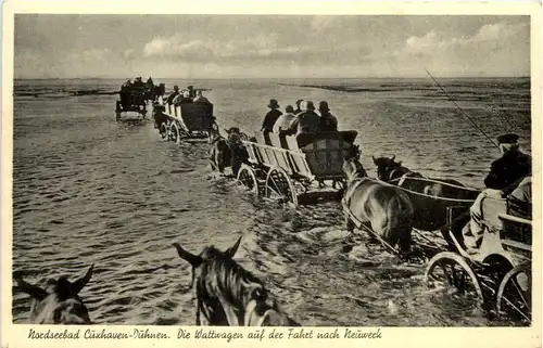 Nordseebad Cuxhaven-Duhnen - Wattwagen auf der Fahrt nach Neuwerk -604610