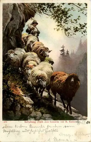 Künstlerkarte R. Koller - Schafweg -604710