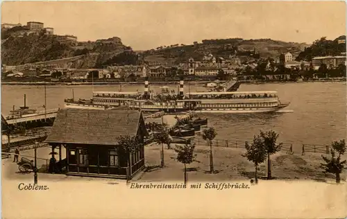 Koblenz, Ehrenbreitstein mit Schiffsbrücke -504250