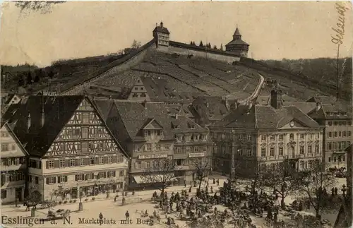 Esslingen - Marktplatz mit Burg -604576