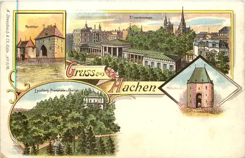 Gruss aus Aachen - Litho -605002