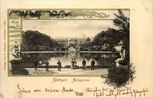 Stuttgart - Anlagensee - Litho Jugendstil -604636