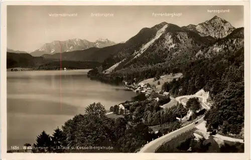 Walchensee m. Urfeld und Kesselbergstrasse -504850