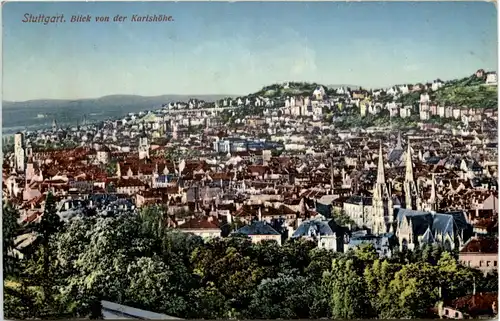 Stuttgart, Blick von der Karlshöhe -504004