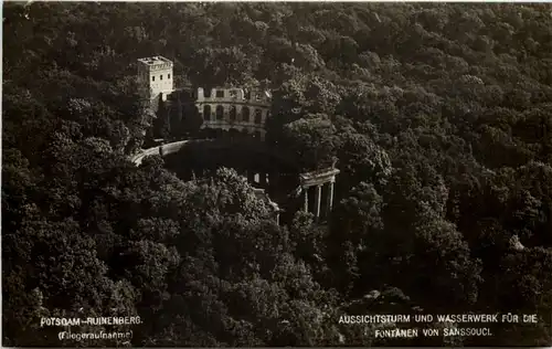 Potsdam, Ruinenberg, Aussichtsturm und Wasserwerk -504946
