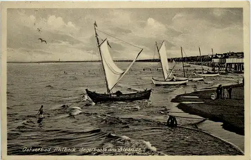 Seebad Ahlbeck, Segelboote am Strande -504364