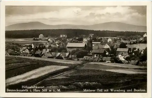 Kurort Benneckenstein, Mittlerer Teil mit Wurmberg und Brocken -504644