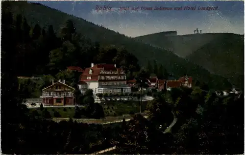 Ruhla, Blick auf Hotel Bellevue und Hotel Landgraf -505236