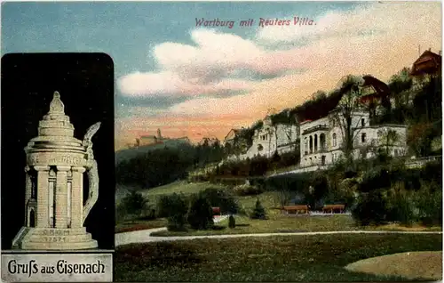 Gruss aus Eisenach, Wartburg mit Reuters Villa -505816