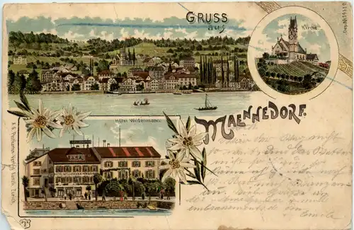 Gruss aus Maennedorf - Litho -479060