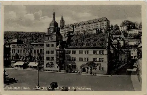 Rudolstadt, Marktplatz mit Schloss Heidecksburg -505684