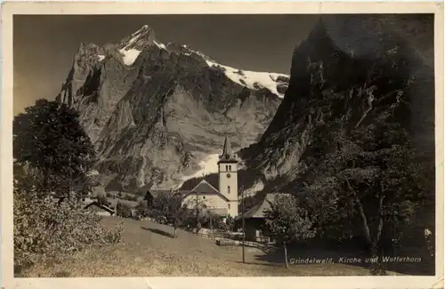 Grindelwald, Kirche und Wetterhorn -507670