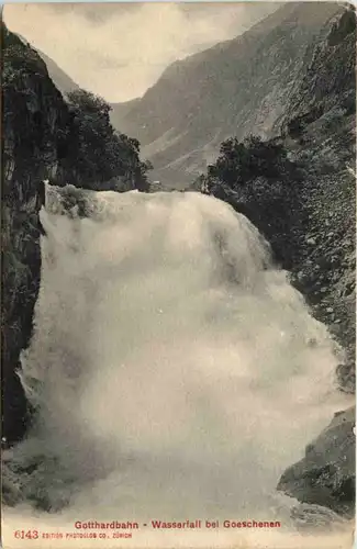 Gotthardbahn, Wasserfall bei Göschenen -507690