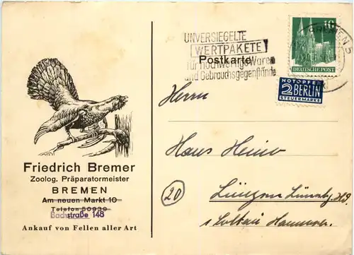 Bremen - F. Bremer - Präparatormeister -477602