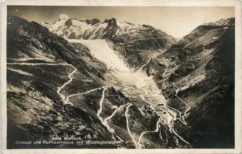 Grimsel und Furkastrasse mit Rhonegletscher -507770