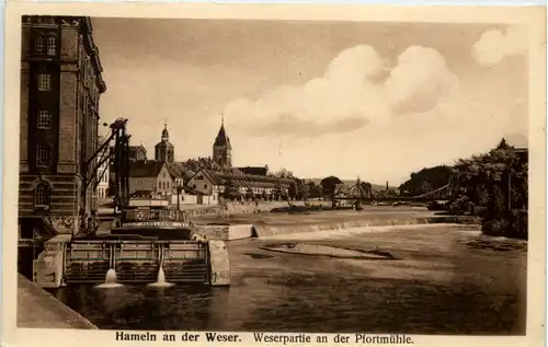 Hameln a d Weser, Weserpartie an der Pfortmühle -505138