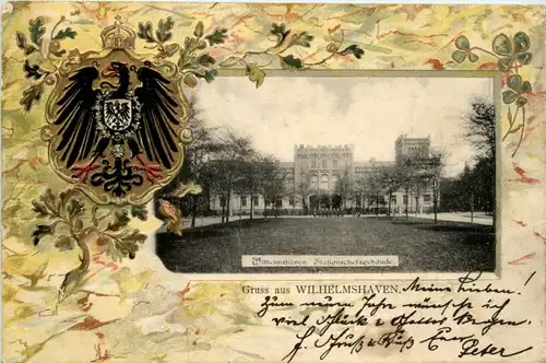 Gruss aus Wilhelmshaven - Litho Prägekarte -480620