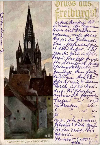 Freiburg, Münster von Osten nach Westen -375350