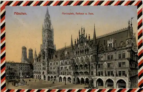 München, Marienplatz, Rathaus u. Dom -505378