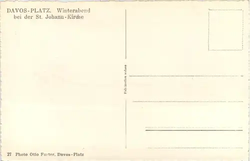 Davos--Platz, Winterabend bei der St. Johann-Kirche -508080