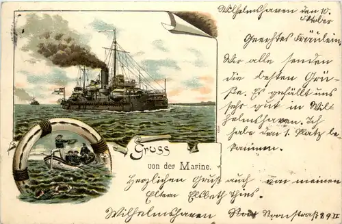 Gruss aus er Marine Wilhelmshaven - Litho -480780