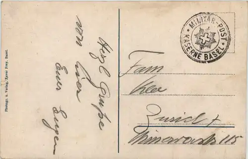 Basel, Kaserne mit dampfer und Fähre -508160