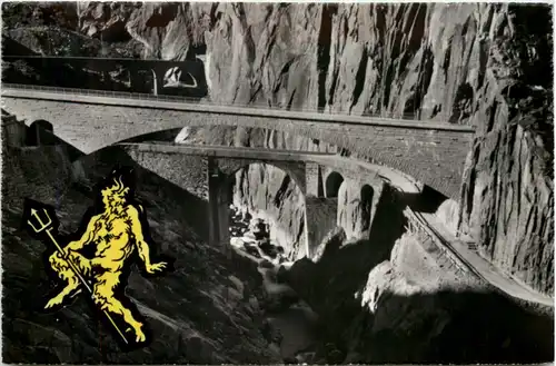 Gotthard, Alt und neuen Teufelsbrücke -507736