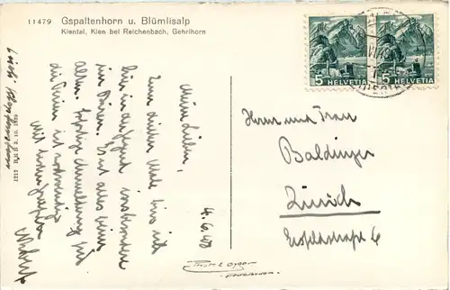 Kiental, Kien bei Reichenbach, Gspaltenhorn u. Blümlisalp -507504