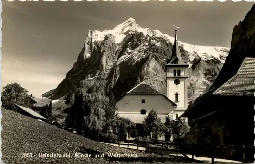 Grindelwald, Wetterhorn und Kirche -507622