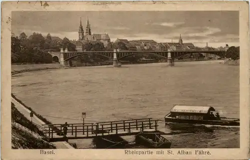 Basel, Rheinpartie mit St. Alban Fähre -506118