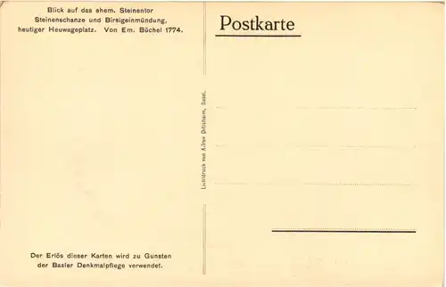 Basel, Blick auf das ehem. Steinentor, heutiger Heuwagenplatz -508156