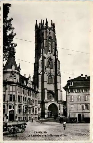 Fribourg, La Cathedrale et la Banque dÈtat -508024