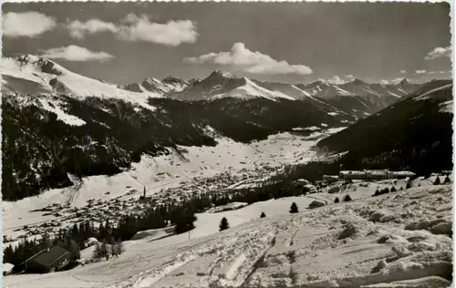 Davos, blick von der Strela-alp auf Schatzalp und Davos -508084