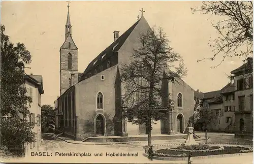 Basel, Peterskirchplatz und Hebeldenkmal -508164
