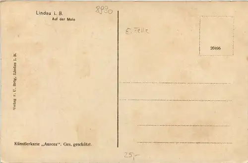 Lindau - Auf der Mole - Künstler-AK Eugen Felle -606290