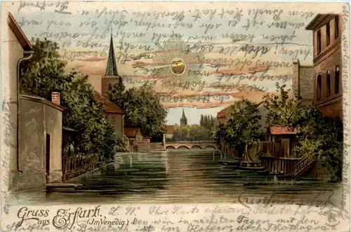 Gruss aus Erfurt - Litho -482136