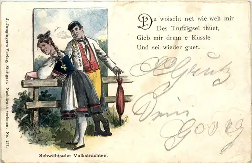 Schwäbische Volkstrachten - Künstler-AK Eugen Felle -605920