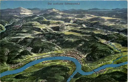 Waldshut und Umgebung - Schwarzwald - Künstler-AK Eugen Felle -606060