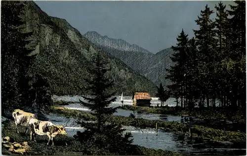 Plansee und Heiterwangersee - Künstler-AK Eugen Felle -606120