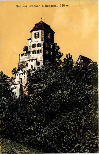 Schloss Bronnen in Donautal - Künstler-AK Eugen Felle -606006