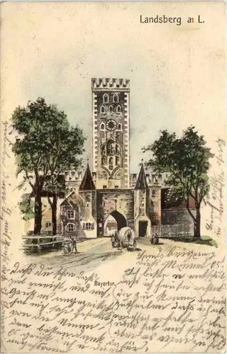 Landsberg am Lech - Bayertor - Künstler-AK Eugen Felle -606106
