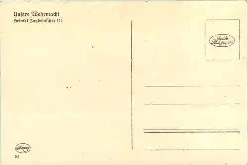Wehrmacht Heinkel Jagdeinsitzer 112 - 3. Reich -482716