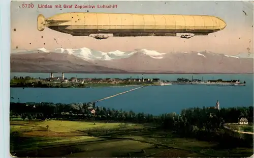 Lindau mit Graf Zeppelin Luftschiff -606386