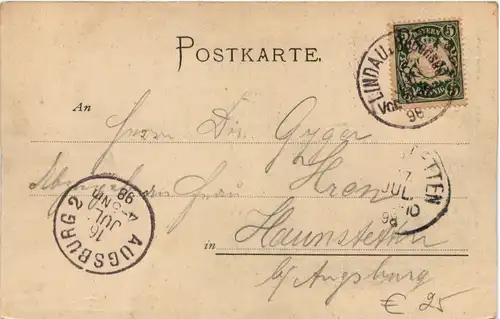 Gruss aus Lindau - Augsburger Liedertafel 1898 - Künstler-AK Eugen Felle -606406