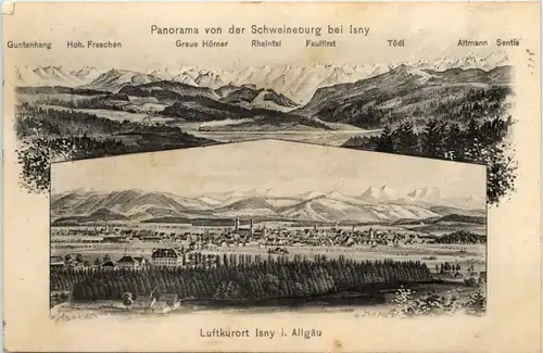 Isny im Allgäu - Schweineburg - Künstler-AK Eugen Felle -606466