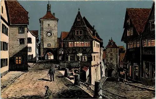 Rothenburg - Plönlein - Künstler-AK Eugen Felle -605916