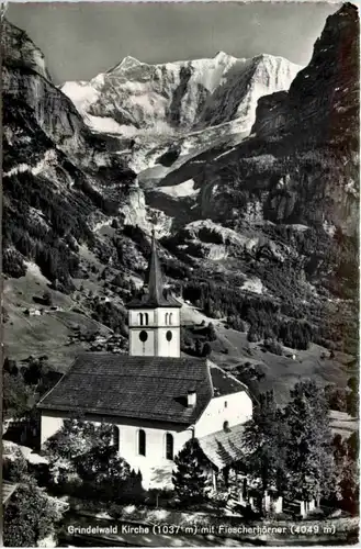 Grindelwald, Kirche mit Fiescherhörner -507638