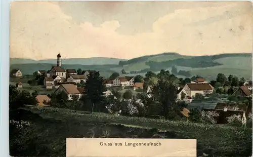 Gruss aus Langenneufnach - Künstler-AK Eugen Felle -605824